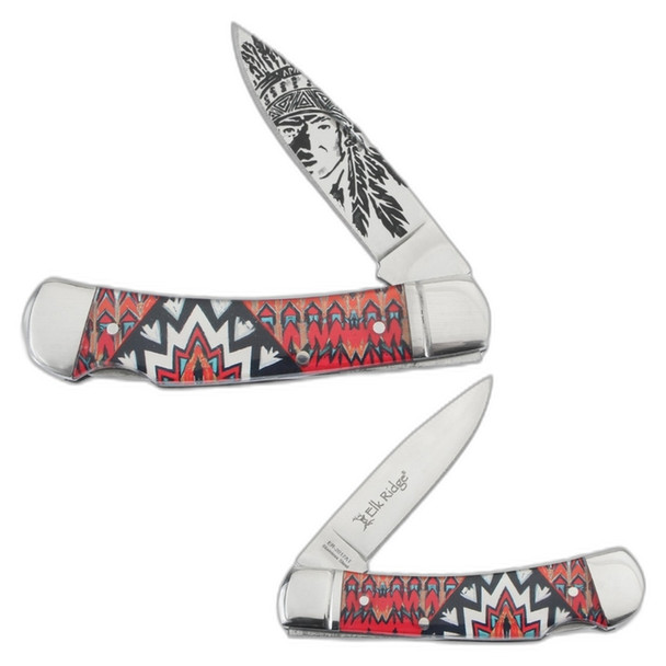 Elk Ridge Lock Back Folding Knife Red