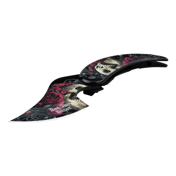 Dark Side Blades Skull & Rose Pocket Knife