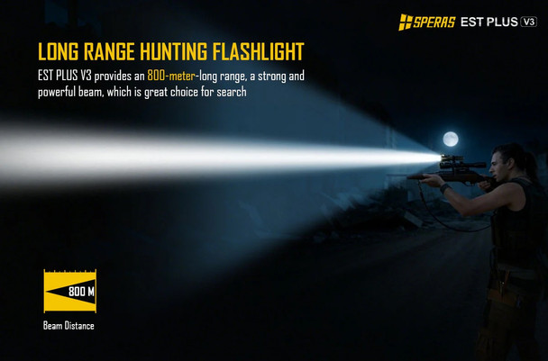 Speras EST Plus V3 3000 Lumen Tactical Flashlight