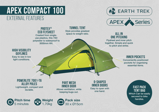 Vango Apex Compact 100 Tent - 1 Person