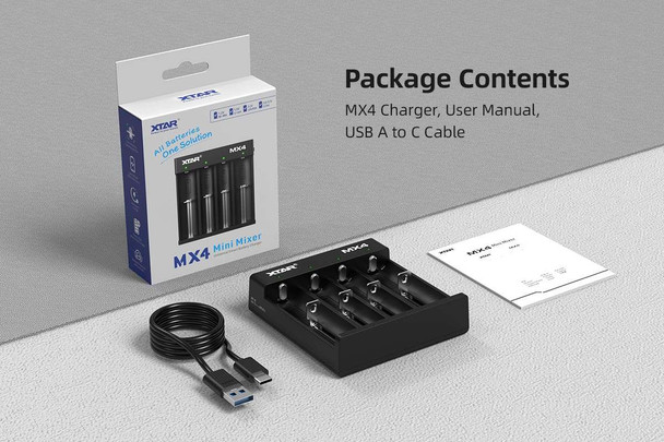 XTAR MiniMixer MX4 4-Bay USB-C Smart Battery Charger