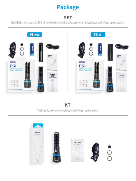 XTAR DS1 1000 Lumen Spearfishing Dive Torch Set