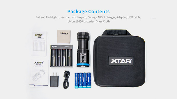 XTAR D30 4000 Lumen Underwater Photo & Video Dive Torch Set