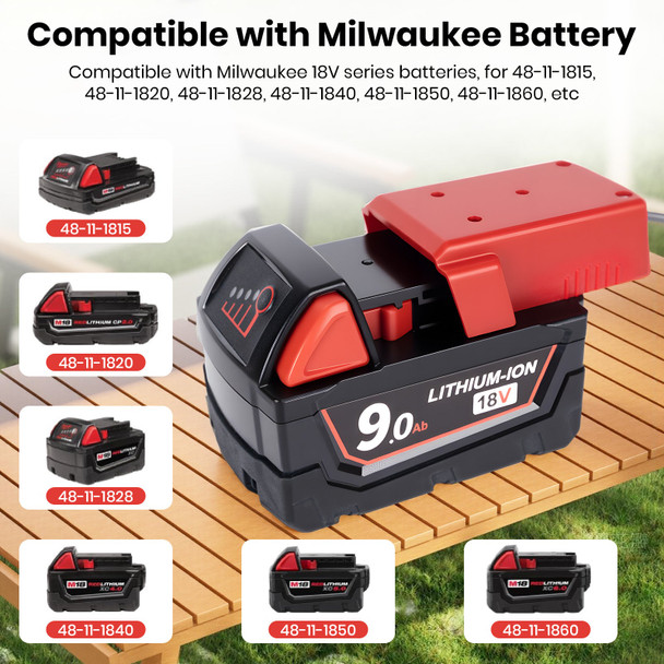XTAR-Link Starlink Mini Battery Adapter for Milwaukee M18 Batteries - Red