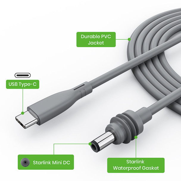 XTAR-Link USB-C to DC Power Cable for Starlink Mini