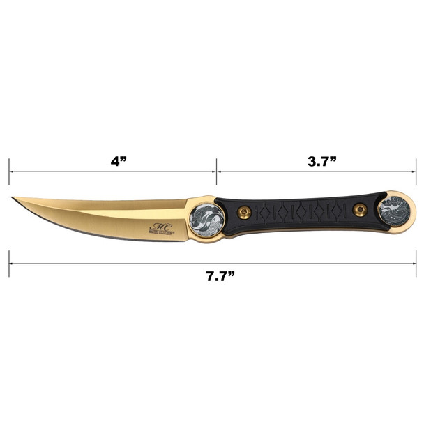 Masters Collection Gold Clip Point Fixed Blade Knife with Kydex Sheath