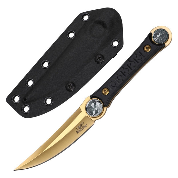 Masters Collection Gold Clip Point Fixed Blade Knife with Kydex Sheath