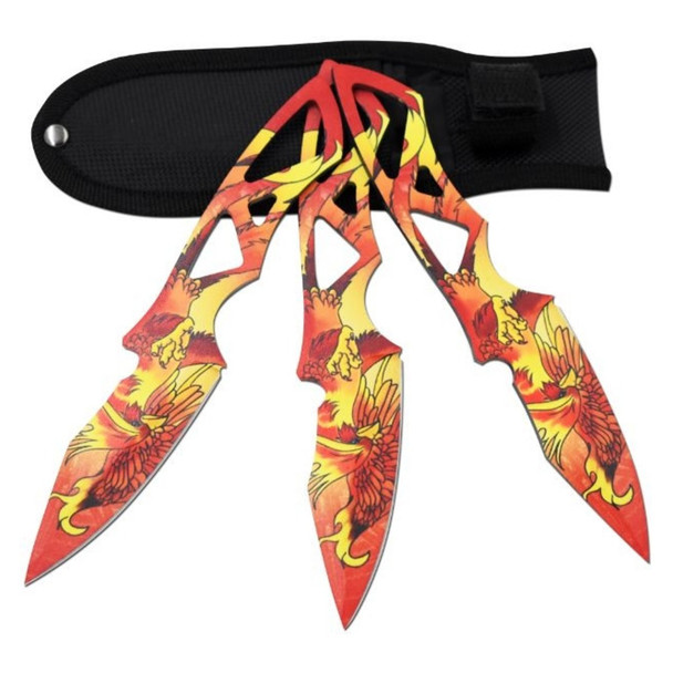 Snake Eye Fire Dragon Throwing Knife Set - 3 Piece