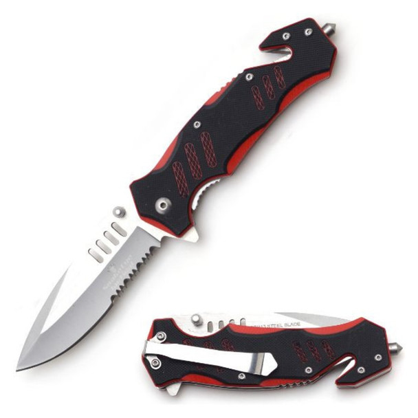 Snake Eye Tactical Rescue Pocket Knife - Red