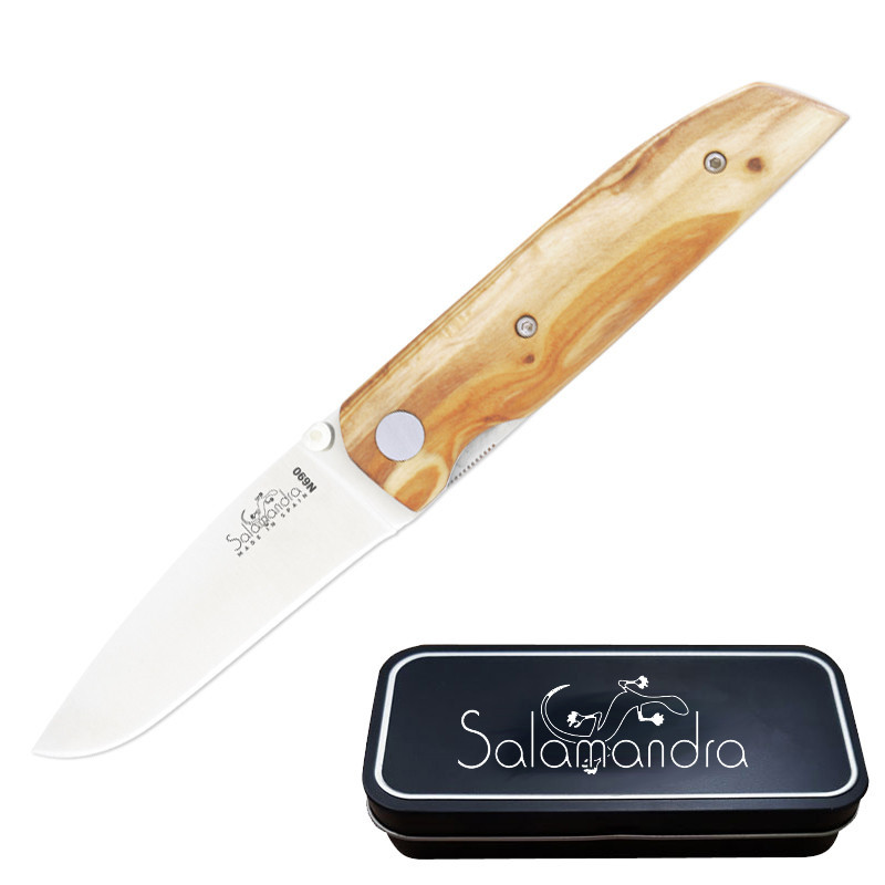 Salamandra Olive Wood Stainless Steel Pocket Knife - 171mm