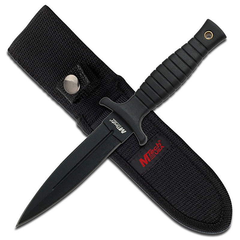 MTech USA Rubber Handle Black Dagger