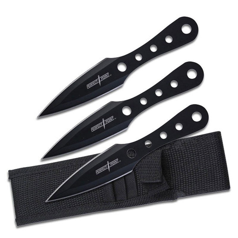 Perfect Point Black Throwing Knives 3 Pack