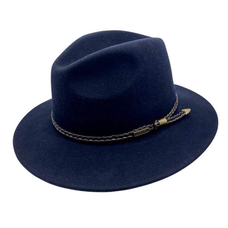 Jacaru Navy Outback Fedora Hat