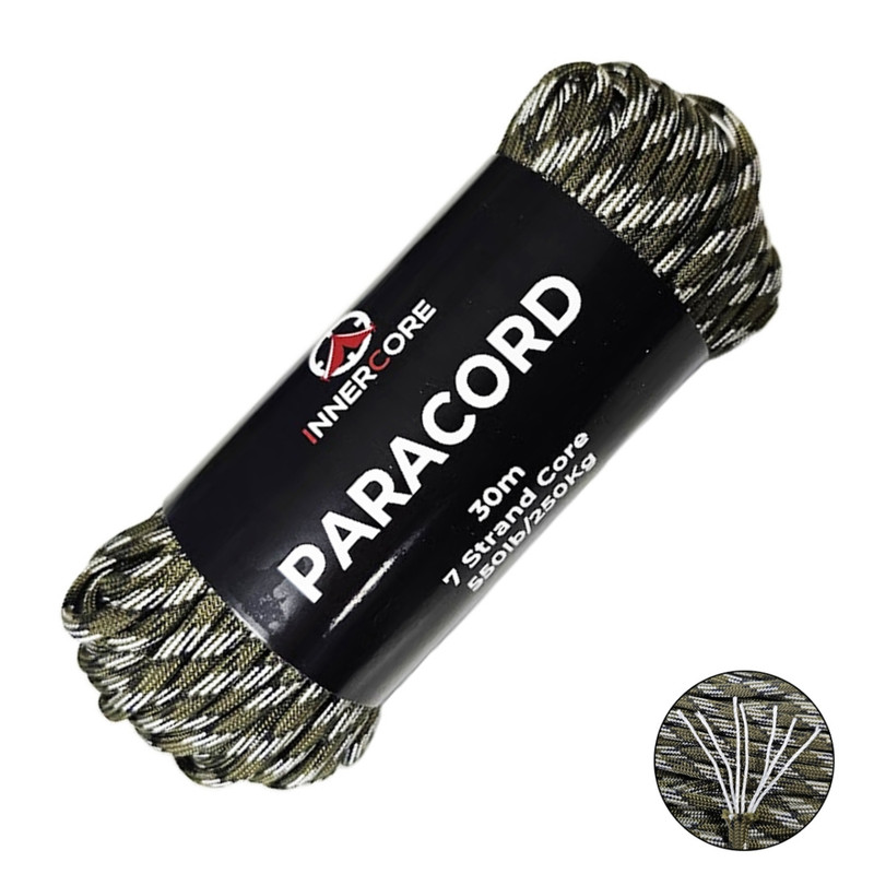 Innercore 100ft 550 Green Camo Paracord