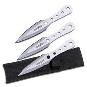 Perfect Point Silver Throwing Knives 3 Pack