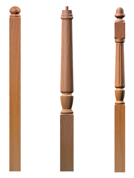 3-1/2 inch Turned Stair Newel Posts