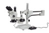 AmScope 3.5X-45X Simul-Focal Stereo Zoom Microscope on Boom Stand with a Ring Light and 14MP USB3 Camera