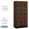 Salsbury Industries 3-Tier Designer Wood Locker with Three Wide Storage Units, 6-Feet High by 18-Inch Deep, Mahogany