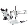 AmScope 3.5X-180X Trinocular Stereo Microscope with 4-Zone 144-LED Ring Light and 5MP USB3 Camera