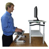 Uncaged Ergonomics LSDWS LIFT Standing Desk Conversion, White Stand and Silver Keyboard Tray