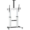 Tygerclaw Lcd8409Sl Mobile Large Display Stand With Tv Mounting Bracket And Dvd Shelf, Silver