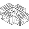 Wiremold RFB4-4DB Floor Box 4-Compartment Stamped Recessed Box W/4 Duplex Receptacle Brackets, Steel