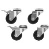 Hoffman PC1M12 Caster Kit (4) M12, Fits Frame, Steel/Polym