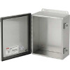 Hoffman A1008CHNFSS, J Box, Cont. Hinge W/ Clamps, Type 4X, 10.00x8.00x4.00in, SS Type 304