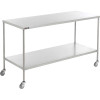 AERO Stainless Steel Instrument Table with Lower Shelf, 33"L x 18"W x 34"H