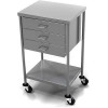 AERO Stainless Steel Anesthesia Utility Table with 3 Drawers & Flat Top Shelf
