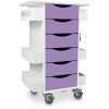 TrippNT-Core Locking 6 Drawer Lab Cart, 23"W x 19"D x 35"H, Gum Drop Purple