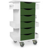 TrippNT-Core Locking 6 Drawer Lab Cart, 23"W x 19"D x 35"H, Hosta Leaf Green