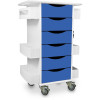 TrippNT-Core Locking 6 Drawer Lab Cart, 23"W x 19"D x 35"H, Global Blue