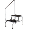 Clinton -T-6850 Chrome Two-Step Foot Stool With Handrail