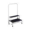 Blickman 7763MR-HR Donnelly Two-Step Foot Stool with Handrail, Stainless Steel, MR Conditional