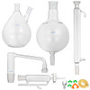 VEVOR Distillation Kit 2L Short Path Distillation Lab Distillation Kit Laboratory Glassware Equipment 2000ml Distillation Kit with 300ml Liebig Condenser for Refining Essential Oil