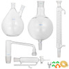 VEVOR Distillation Kit 2L Short Path Distillation Lab Distillation Kit 2000ml Distillation Kit with 300ml Graham Condenser for Refining Essential Oil Laboratory Glassware Equipment