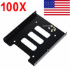 100Pcs 2.5" Ssd To 3.5" Bay Hard Drive Hdd Mounting Dock Tray Bracket Adapter