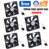 5Pack 4Pin 5000Rpm Mining Machine Cooling Fan 120Mm Portable Ventilation Fan Usa