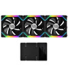 Lian Li Uni Fan Sl120 120Mm Argb Pwm Fan 3-Pack With Controller Black