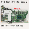 Orig Motherboard For Lenovo Thinkpad T14S Gen 2/X13 Gen 2 Cpu I5-1135G7 Uma 16G