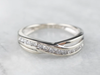 Twisting Diamond White Gold Band