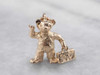 Gold Hitchhiking Bear Charm