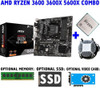 Amd Ryzen 5600X 3600X 3600 Cpu+Msi B450M Pro-Vdh Max+32Gb Ddr4 Motherboard Combo