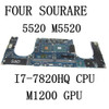 For Dell Precision 5520 Motherboard I7-7820Hq Cpu M1200 Gpu Cn-0X41Rr La-E331P