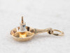 Vintage Enamel Candlestick Gold Charm