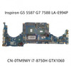 For Dell G5 5587 G7 7588 W/ I7-8750H Cpu Gtx1060 Motherboard La-E994P Cn-0Tm9Wy