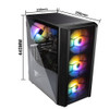 Usa Pc Case Gaming Computer Case Atx/Matx/Itx Mid Tower Case Side Panel Usb3.0
