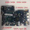 La-D451P For Lenovo 510S-14Isk 310S-14Isk Motherboard 5B20L45452 I7-6500 Gpu-2Gb