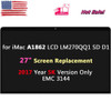 Lcd Display Panel For Imac A1862 Lm270Qq1-Sdd1 5K Version Emc 3144 2017 Year 27"